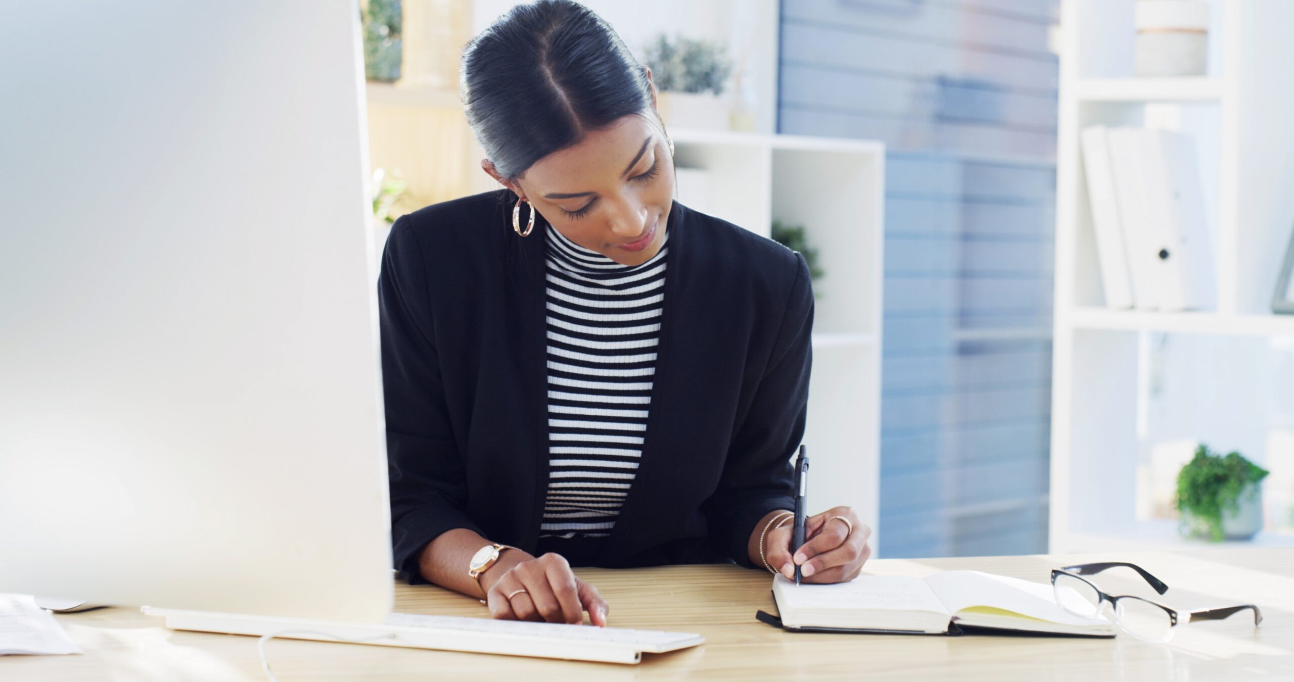 woman mastering career plan